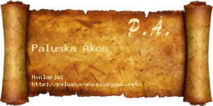 Paluska Ákos névjegykártya